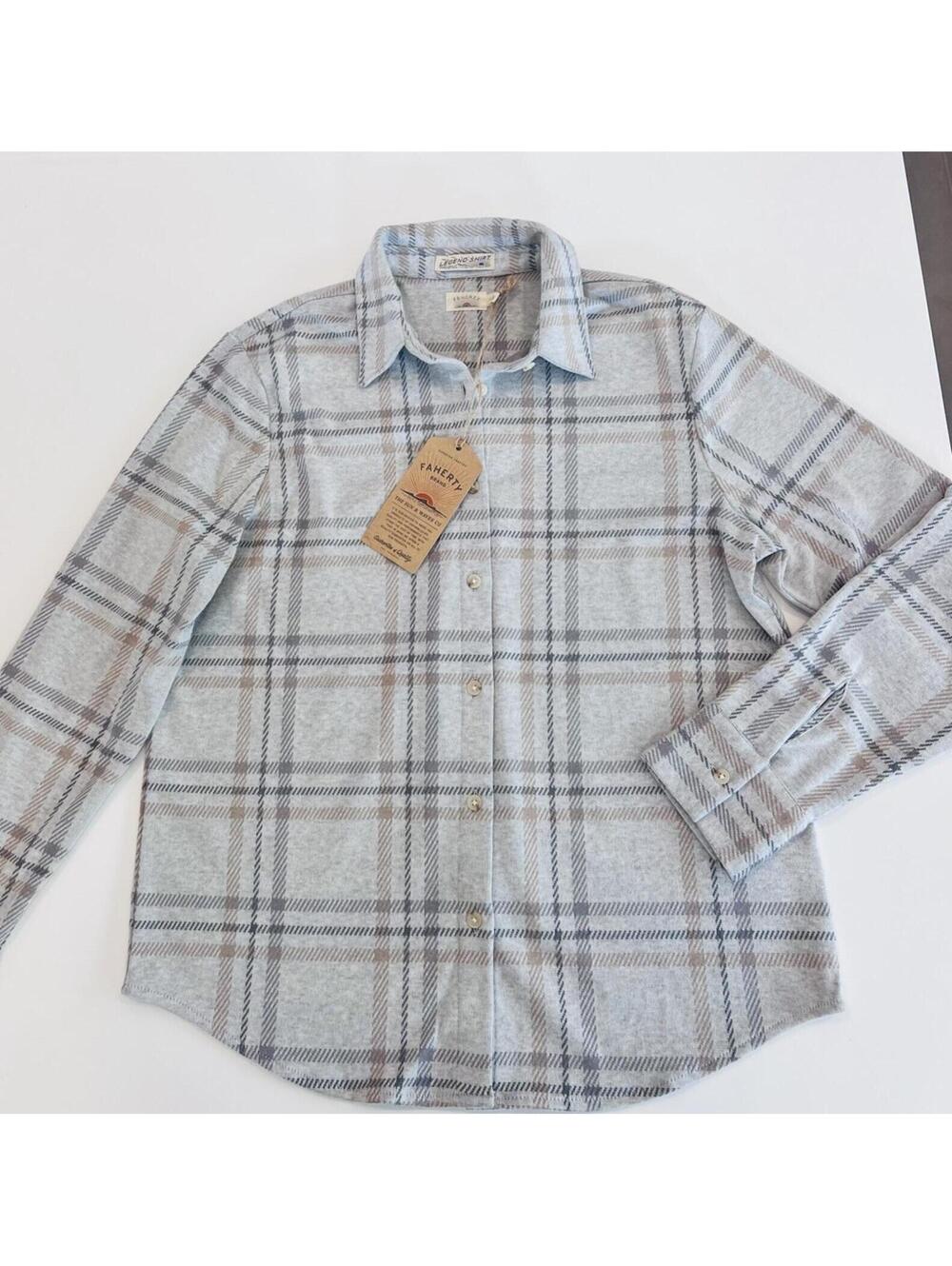 $178 Faherty Legend Sweater Shirt Size M Sandy Trails Plaid Top Button Down - Picture 2 of 9